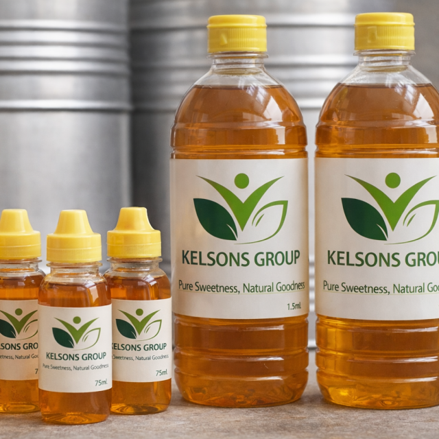 Kelsons' Honey in bottles